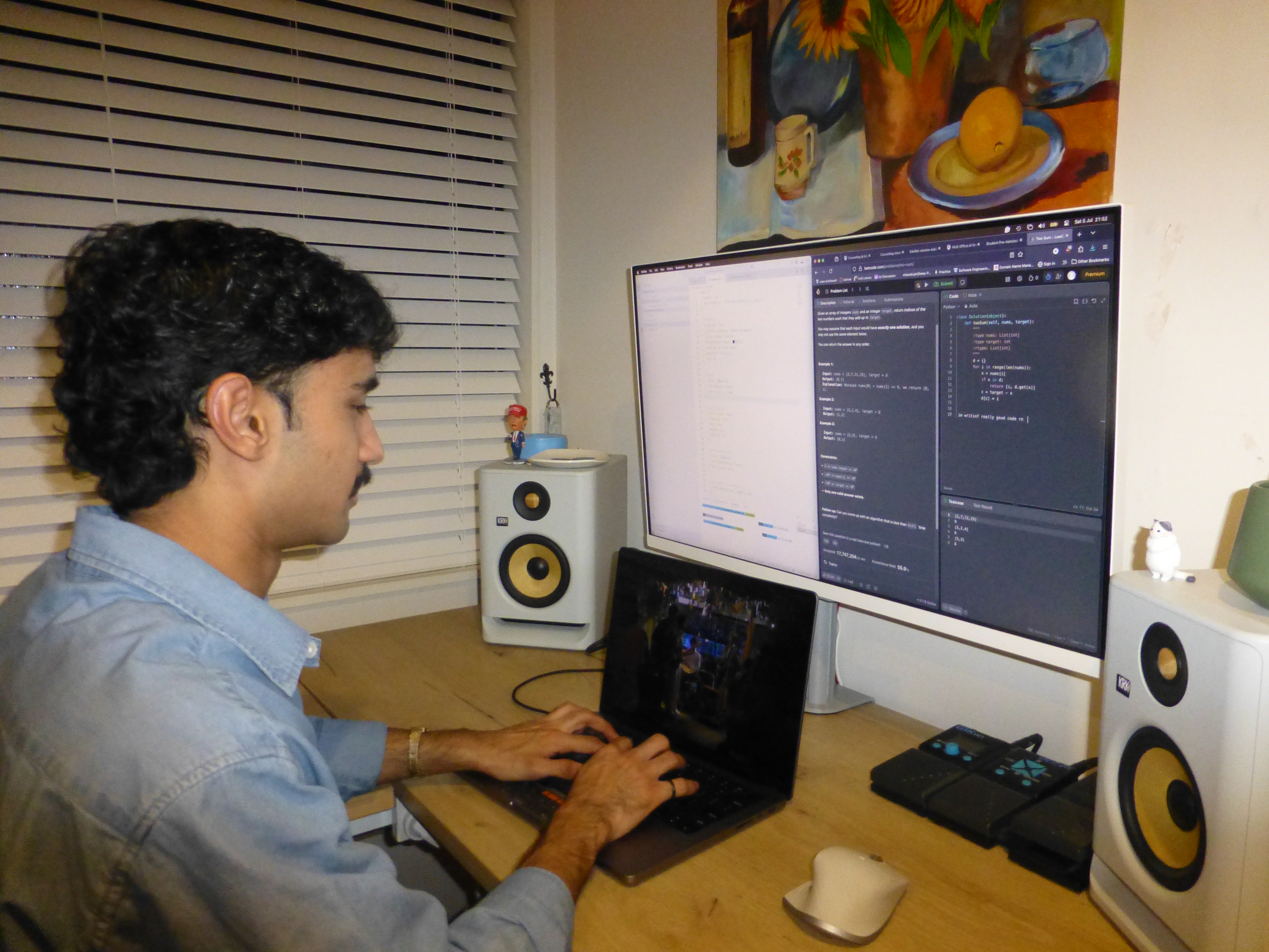 Milan doing some coding